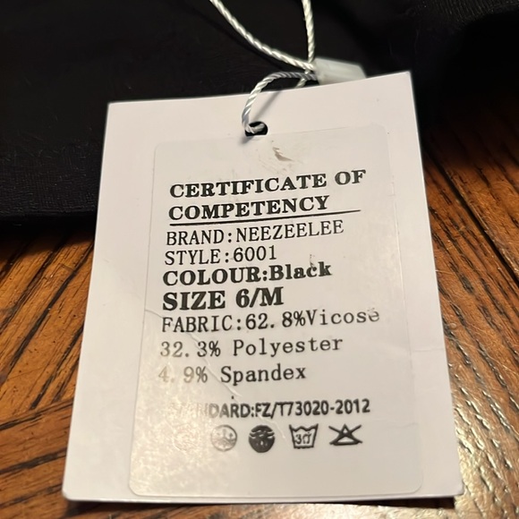 BLACK PULL ON PANTS BY NEEZEELEE. NWT. SIZE 6 - Picture 5 of 5